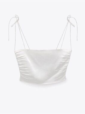 Zara cropped satin top